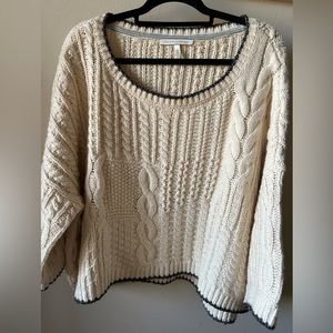 Victorias Secret HEAVY cable knit cropped Sweater Ivory